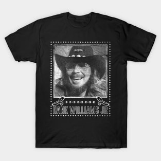 Hank Williams Jr / Vintage Faded Style Fan Design T-Shirt